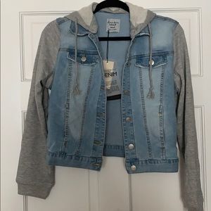 NWT Love Tree Hoodie Jean Jacket Size Medium